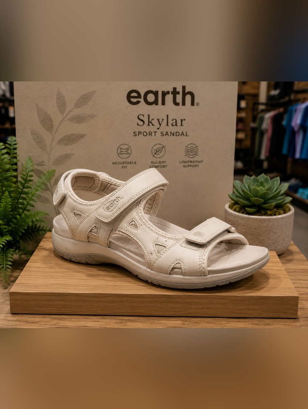 earth Skylar Sport Sandal — White Women’s Comfort Sandal